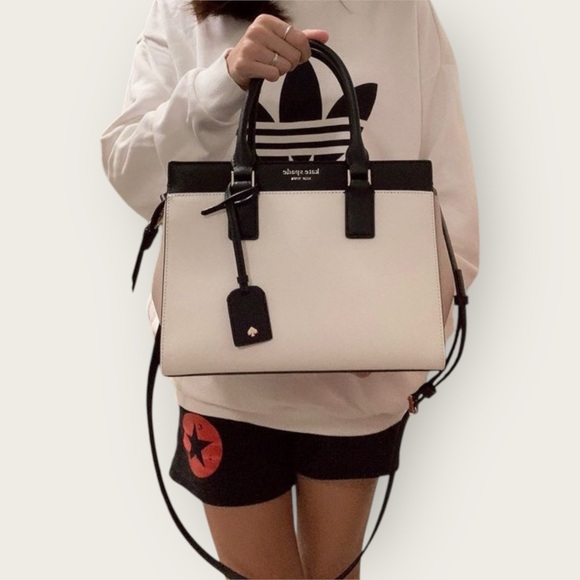 Kate Spade New York ~  NWOT Cameron Street Black White Beige Satchel Bag - Picture 12 of 13